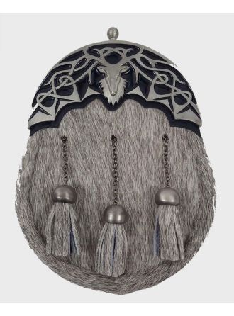 Antiqued Cantle Dress Stag Sporran with Chain Belt
