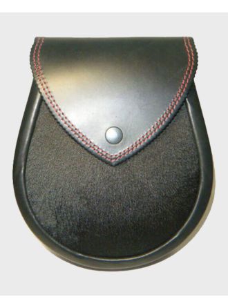 Black Hair Leather Sporran