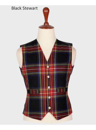 Black Stewart Tartan Vest