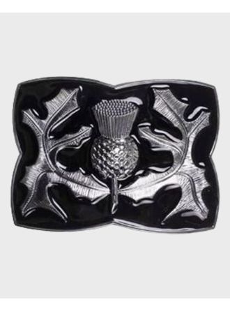 Black Celtic Chrome Design Kilt Buckle