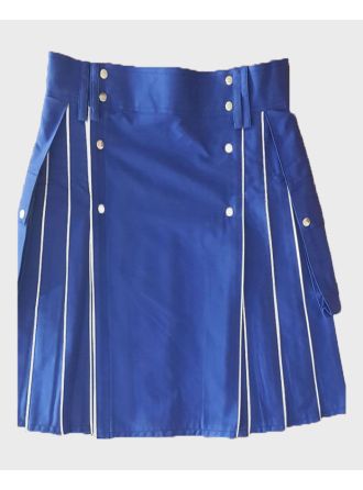 Blue Utility Kilt With White line