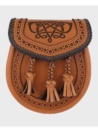 Brown Leather Artisan Classic Day Sporran With Free Chain Belt