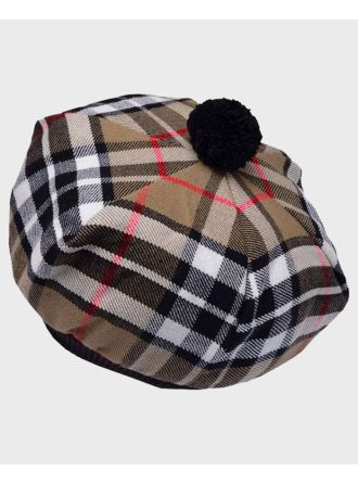 Camel Of Thompson Tartan Wool Scottish Tammy Hat