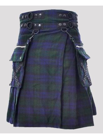 Cato Black Watch Utility Style Tartan Kilt