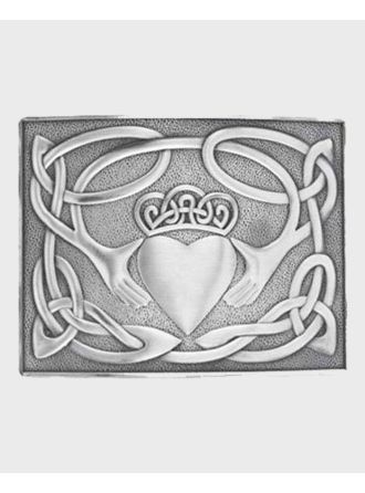 Celtic Chrome Design Kilt Belt Buckle