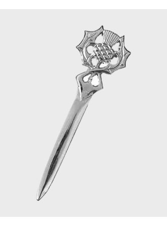 Chrome Finish Scottish Thistle Kilt Pin