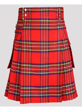 Clan Men Royal Stewart Tartan Utility Kilt
,,