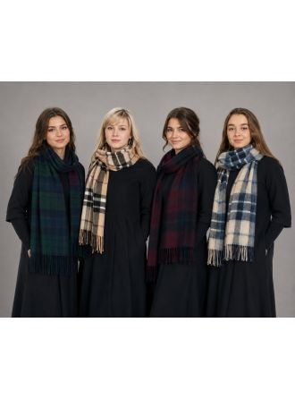Bobbie Lambs wool Tartan Plaid Shawl Stole