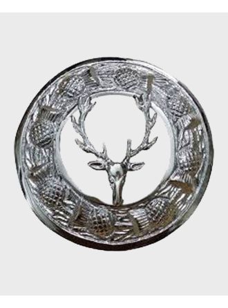 Enamel Head Stag Fly Plaid Brooch