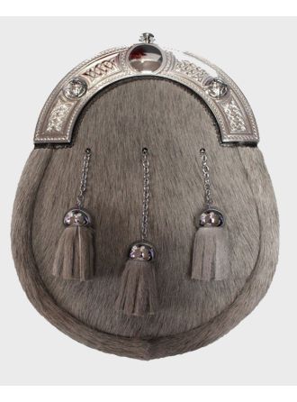 Grey Seal Skin Sporran With Chain Belt