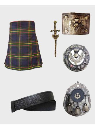 Highland Maclaren Tartan 6 pcs Scottish Kilt Package