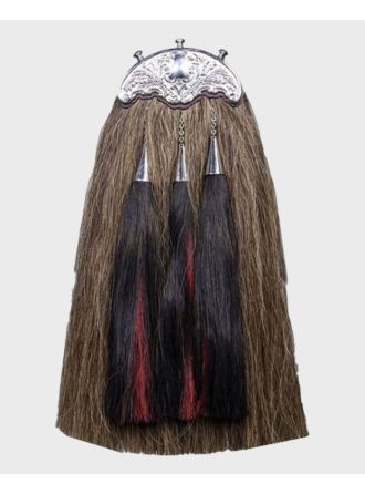 Horse Hair Sporran With Gold Cantle & Chain,Silver Chain Belt,Horse Hair Sporran