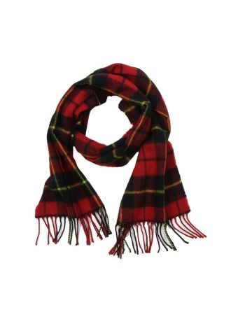 Wallace Red Modern Tartan Lambswool Scarf