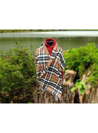 Camel Thompson Tartan Shawl