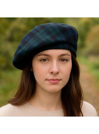 Wool Tartan Beret for Women