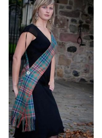 Scottish Wedding Tartan Sash with Brooch