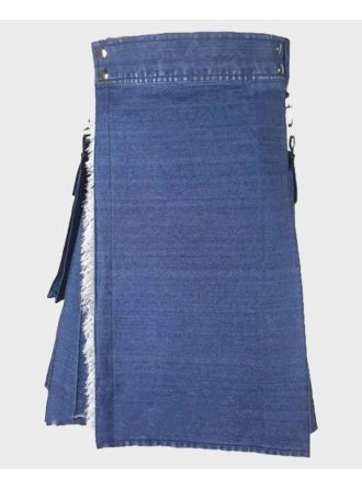 Indigo Classic Denim Utility Kilt