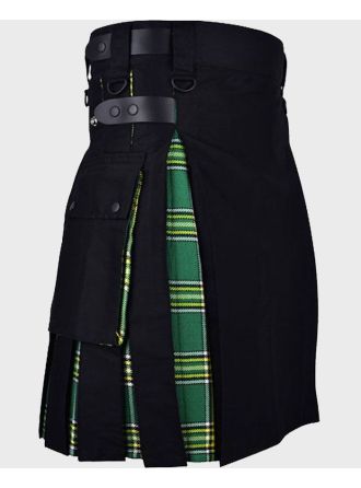 Irish Tartan Hybrid Kilt & Black Utility Kilt