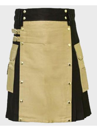 Khaki Modern Utility Kilt