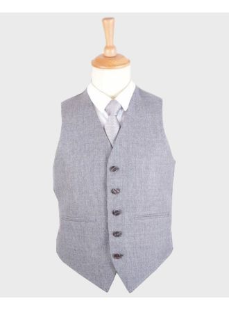Light Grey Arrochar Wool Tweed Vest for Men
