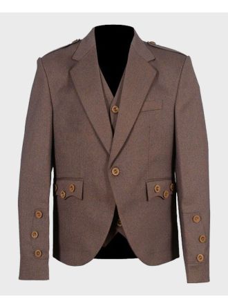 Light Maroon Wool Tweed Argyle Jacket & Vest Set,Maroon Jacket