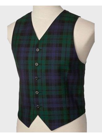 Mens Scottish Black Watch Tartan Vest