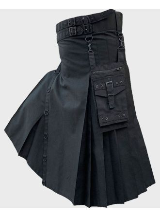 Modern Black Utility Kilt for All