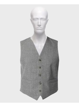 Premium Grey Wool Tweed Argyle Vest