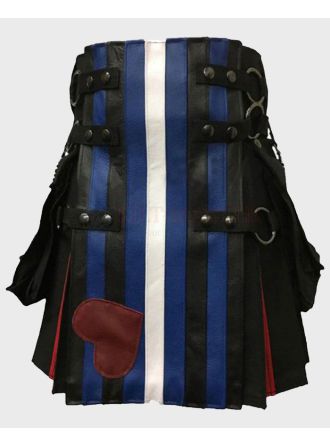 Pride Flag Pure Leather Kilt