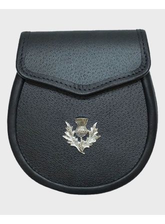 Pure Black Leather Sporran