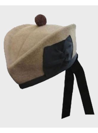 Pure Wool Camal Color Scottish Highland Glengarry Hat