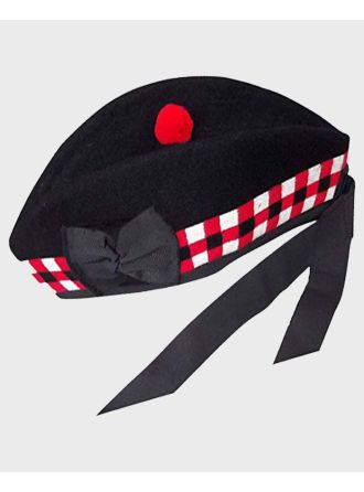 Pure Wool Diced Red & White Glengarry Hat