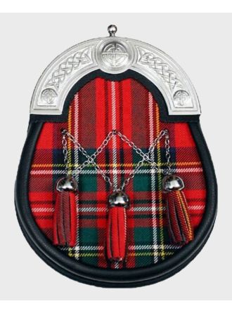 Royal Stewart Tartan Leather Sporran