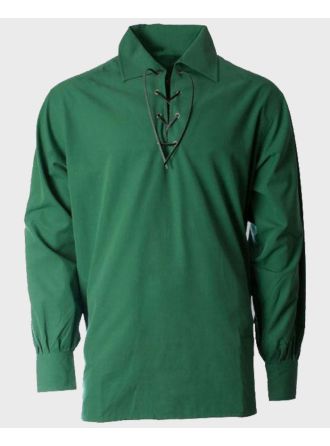 Scottish Green Jacobite Ghillie Kilt Shirt