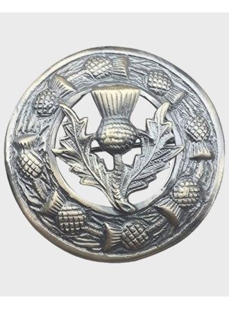 Silver Fly Plaid Badge Brooch