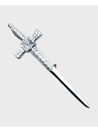 Silver Sword Masonic Head Kilt Pin