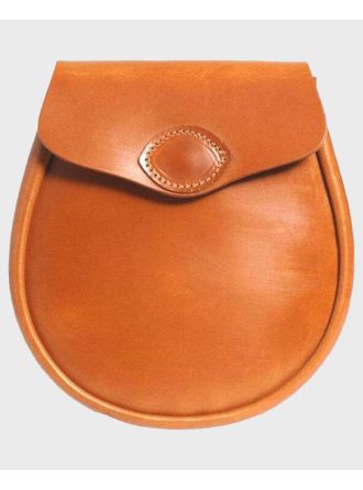 Tan Leather Sporran With Chain Belt