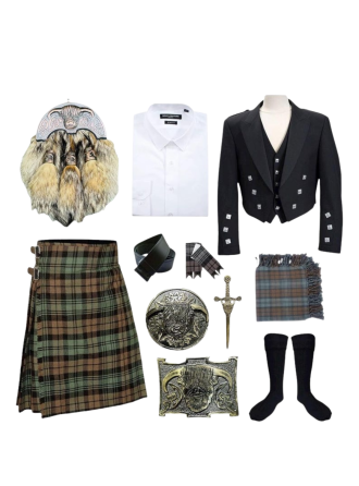 Scottish Kilt Deal for Men Highland Tartan Set with Prince Charlie Jacket