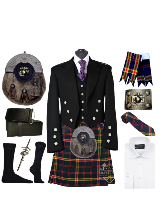 Prince Charlie Jacket kilt outfit Scottish Highland Wedding Kilt set