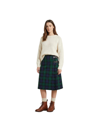 Black Watch Knee Length Skirt for Women Tartan Kilt