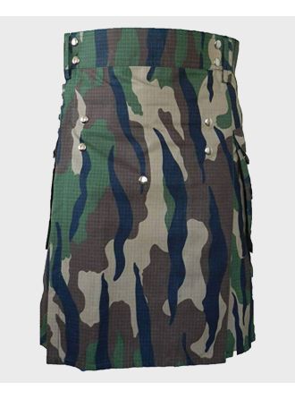 Woodland Camouflage Gothic Tactical Utility Kilt