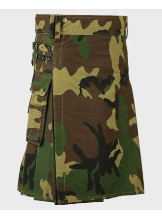 Woodland Camouflage Tactical Army Utility Kilt